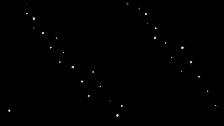 Christmas city hall building with decorated pine tree and falling snow particles against a dark black background in a seamless 2D vector flat animation loop