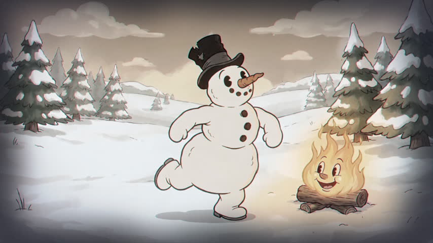 Snowman Dancing - Christmas, looping animation