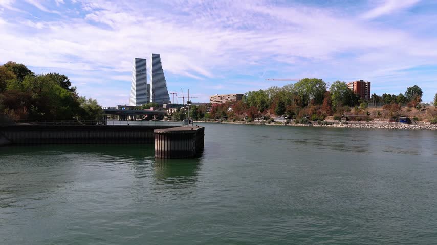 Basel, Switzerland – Rhine River and Roche Towers