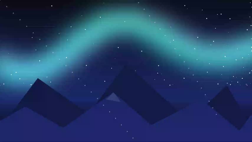 Beautiful night landscape featuring mountains under a starry sky with glowing northern lights aurora borealis
