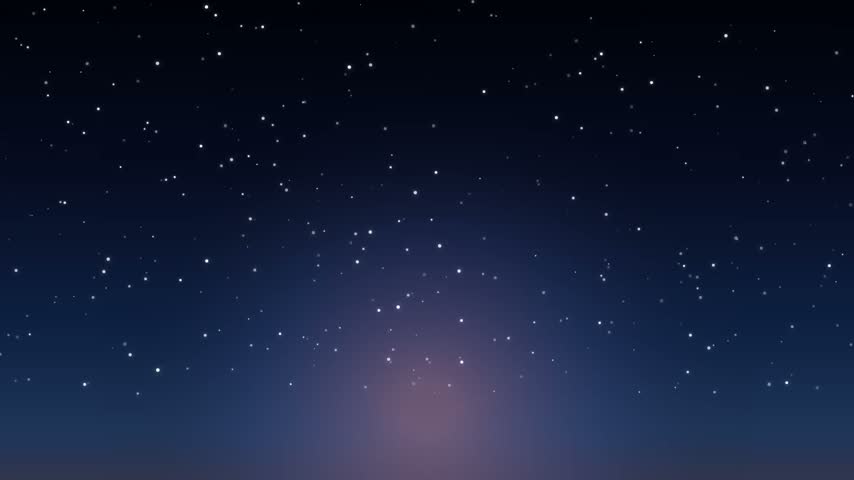 Deep blue night sky filled with twinkling stars and a soft glow on the horizon. Serene cosmic background for peaceful ambiance.
