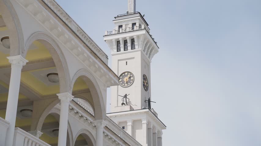 The clock tower in the city center