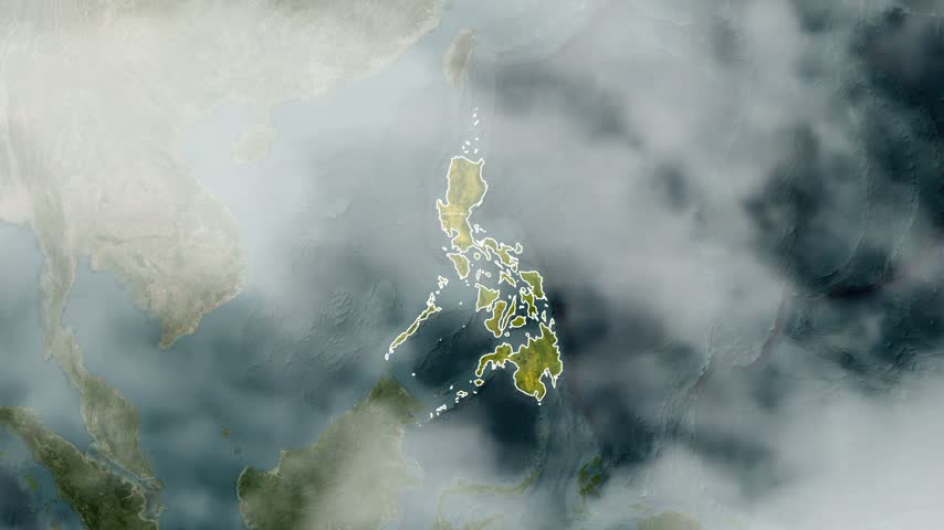 Philippines Map Animation Highlighting Manila Capital Region with Location Pin