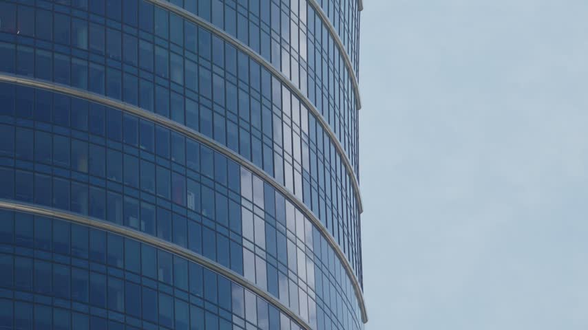 Detailed view of a modern skyscraper