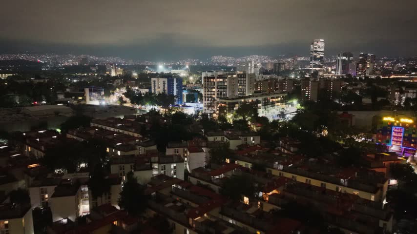 Night lights across southern Mexico City