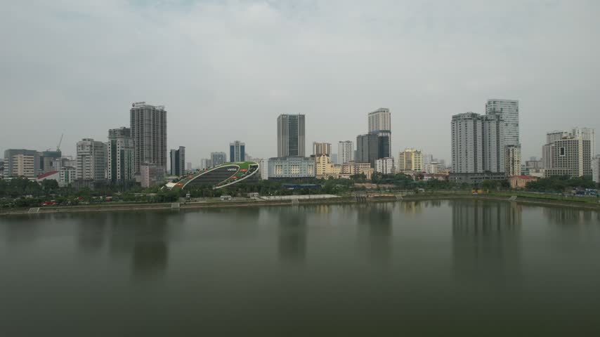 Aerial view of skyscrapers in Hanoi, Vietnam