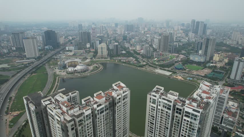 Aerial view of skyscrapers in Hanoi, Vietnam