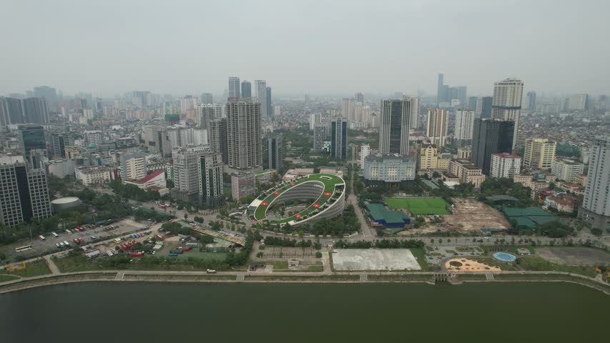 Aerial view of skyscrapers in Hanoi, Vietnam
