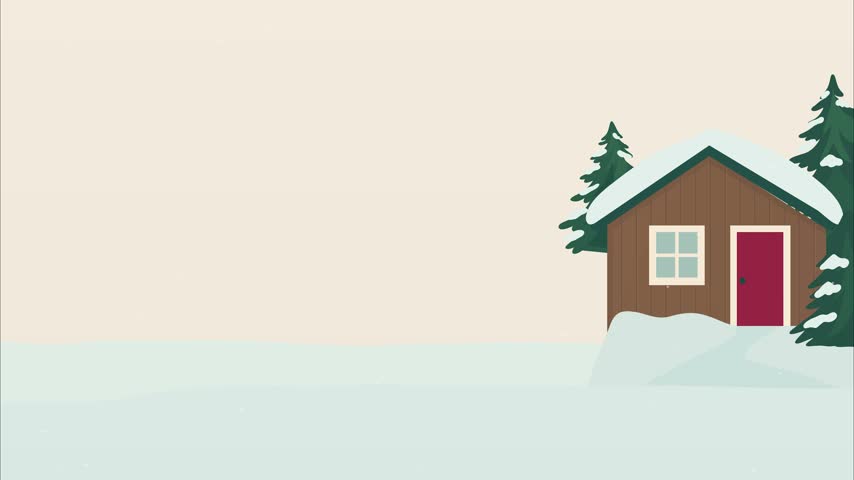 Vintage pickup bringing a Christmas tree to a snowy cabin