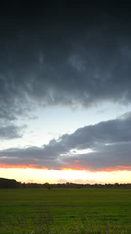 Autumn landscape, sunset sky, xsunset light, field