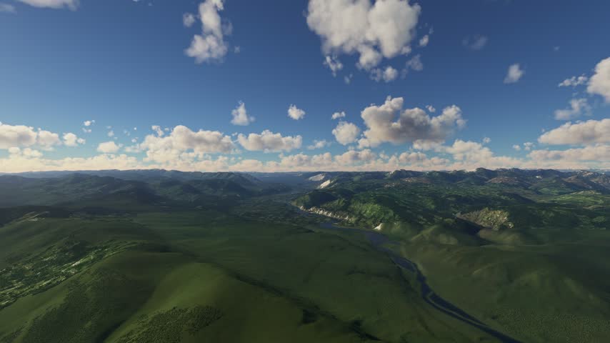 3D - Aerial shot view of the snow in Nahanni. South Nahanni River. Northwest Territories. Canada