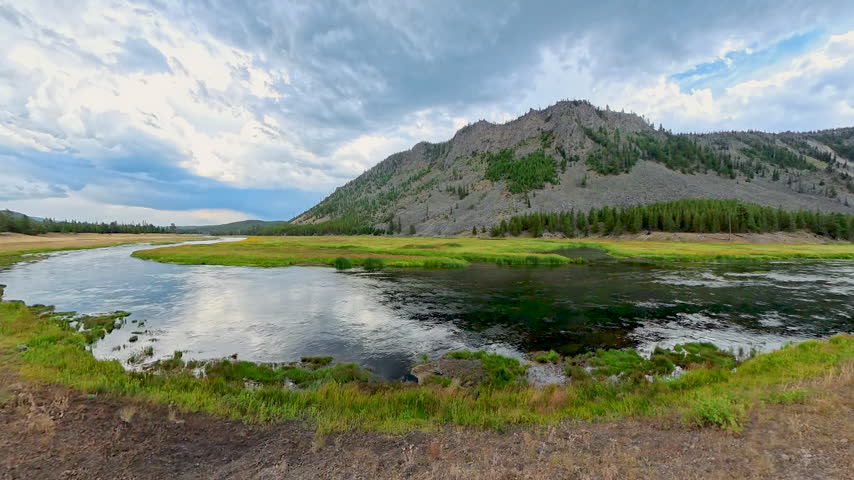 Madison River Flows through Yellowstone National Park