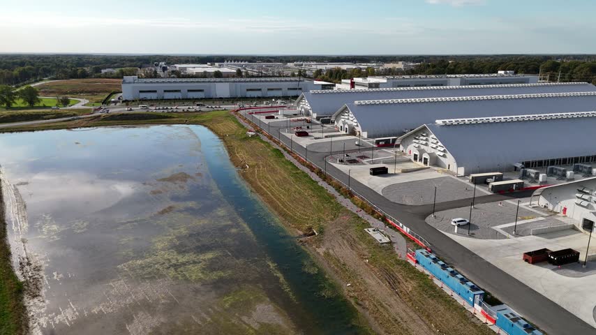 New Albany, Ohio, Data Center captured by a drone on a sunny day