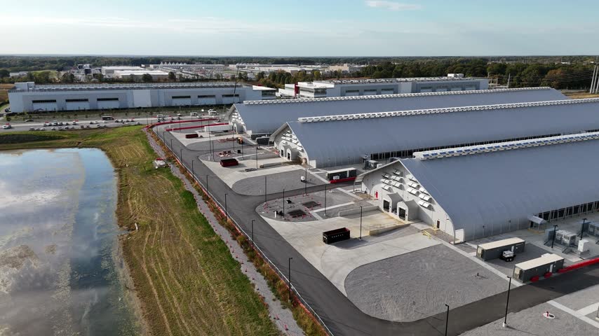 New Albany, Ohio, Data Center captured by on a drone on a sunny day
