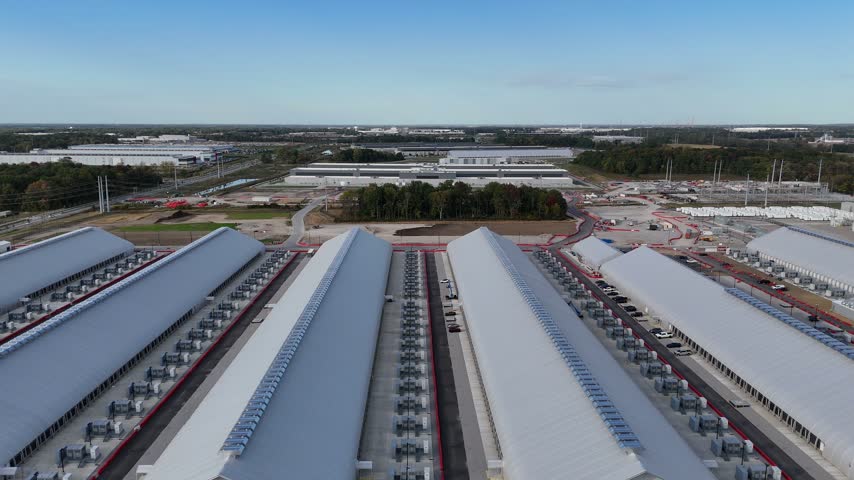New Albany, Ohio, Data Center captured by on a drone on a sunny day