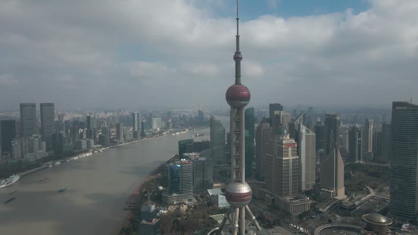 Aerial panoramic view of Shanghai