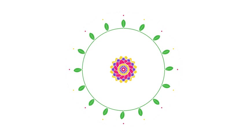 a motion graphic video featuring a beautiful, circular floral design