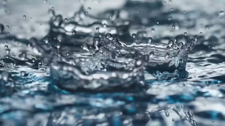 Macro Heavy Raindrops Splashing on Water Surface