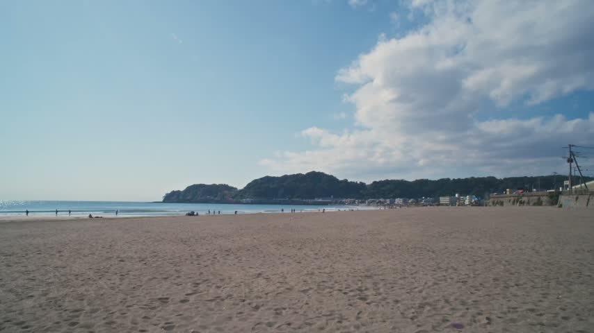 Yuigahama Beach in Kamakura, Kanagawa, Japan