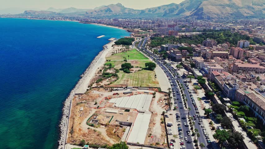 The Foro Italico (Foro Umberto I) is Palermo’s large seafront promenade and public park established in 1582. It features wide lawns and palm trees running along the Tyrrhenian coast near kalsa