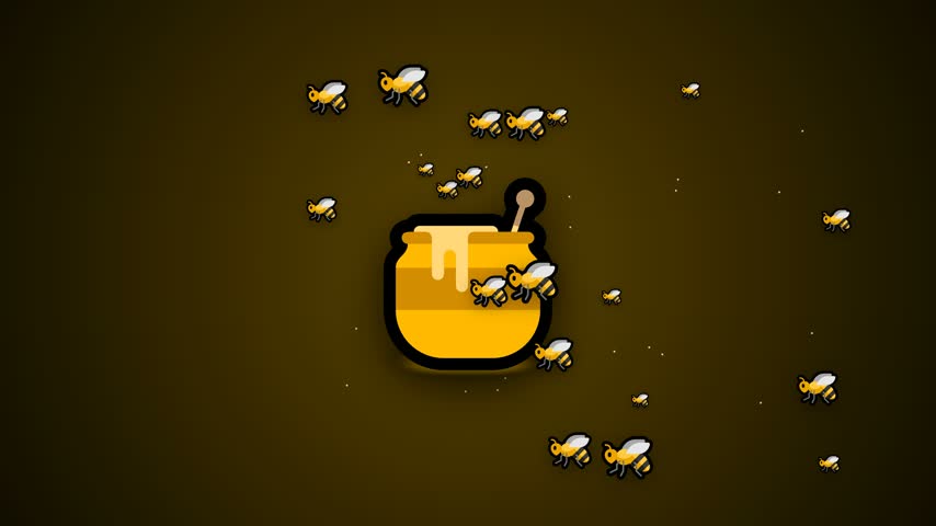 motion graphics video of honey and bees illustration