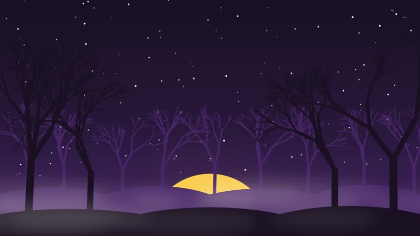 Full Moon Rising Spooky Forest