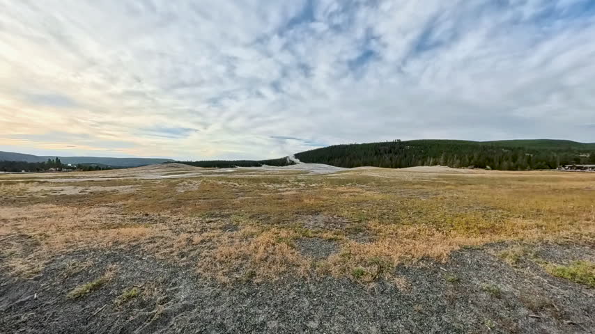 Timelapse of Steam Coming out of Old Faithful in Yellowstone