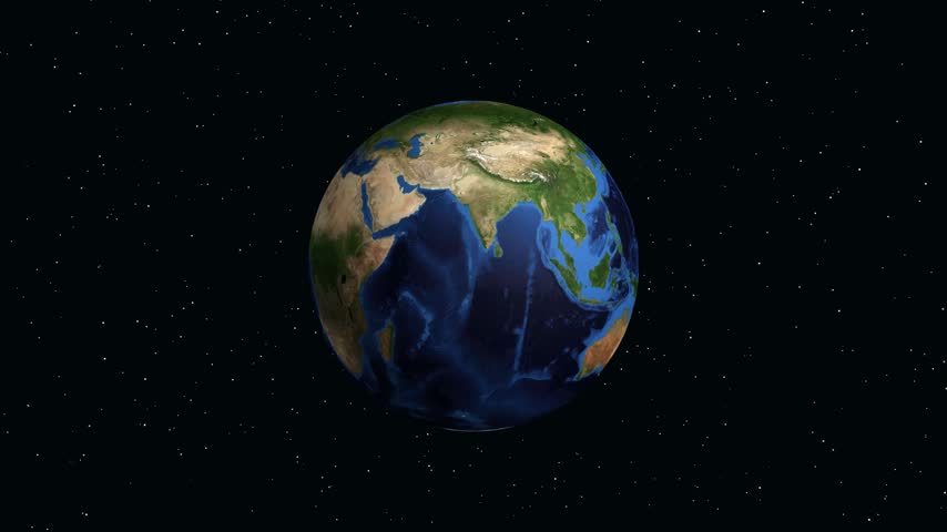 A digital earth rotates and zooms into North Carolina, displaying specific location and demographic information