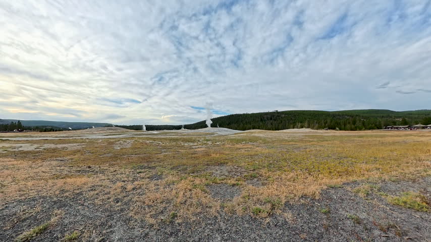 Waiting for Old Faithful to Erupt in Yellowstone National Park