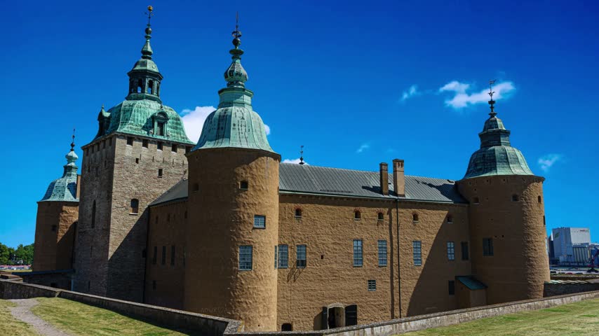 Panoramic view of the Orebro Castle in autumn sunny day, Narke Province, SwedenOrebro Castle is a medieval stone castle in Orebro, one of the most famous and historically significant castles in the Kingdom of Sweden.Örebro, Swden   is a medieval  fortification in Sweden