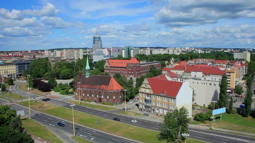 Szczecin city panorama Poland