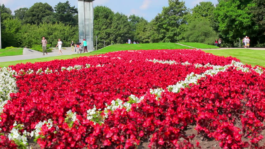 Szczecin Poland flowers and monument