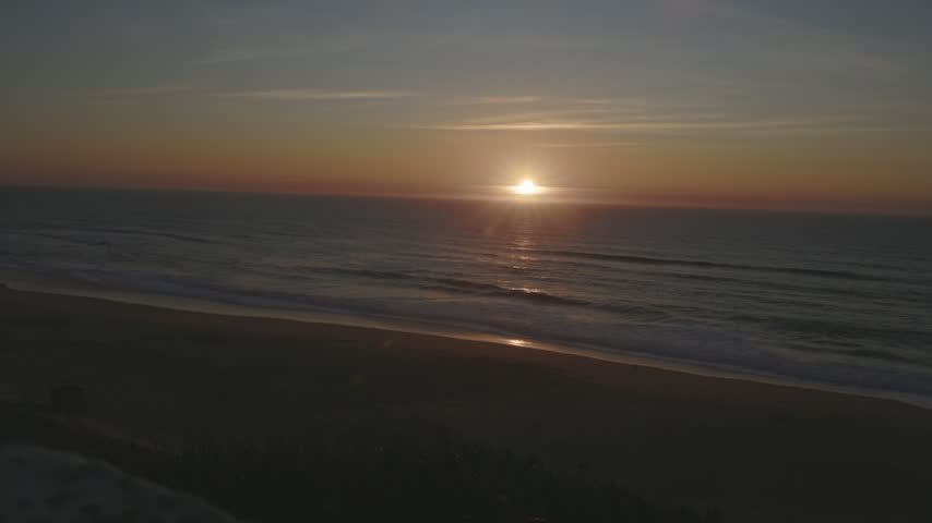Sunset at Santa Cruz beach in Portugal