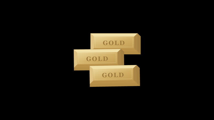 Three gold bars stacked on black background representing wealth and success