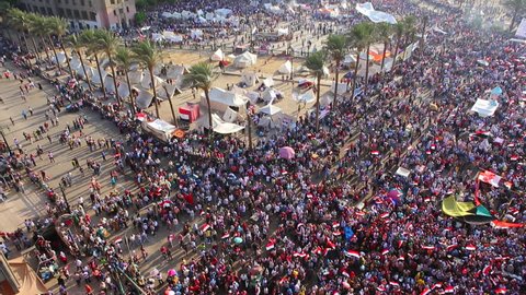 CAIRO, EGYPT - 2013: Crowds gather in Cairo, Egypt.