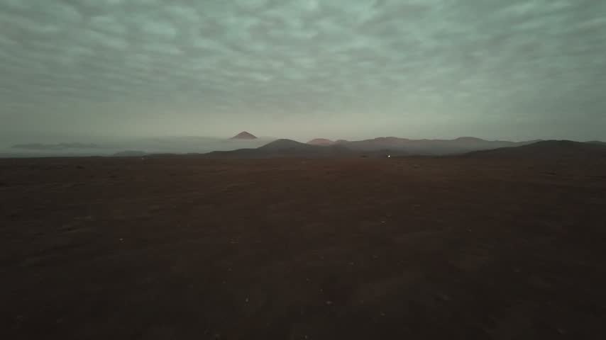 Foggy mountain landscape in Chile