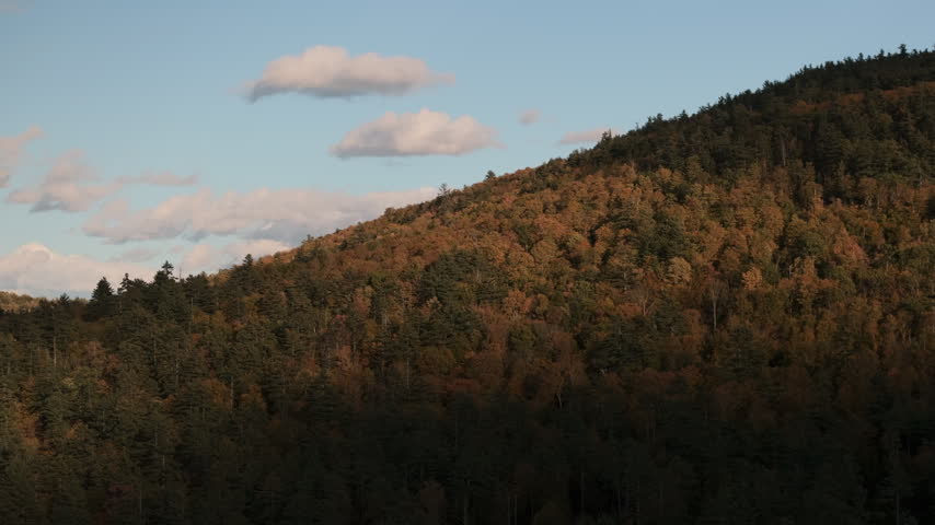 Aerial view of the Adirondack Mountains on an autumn day