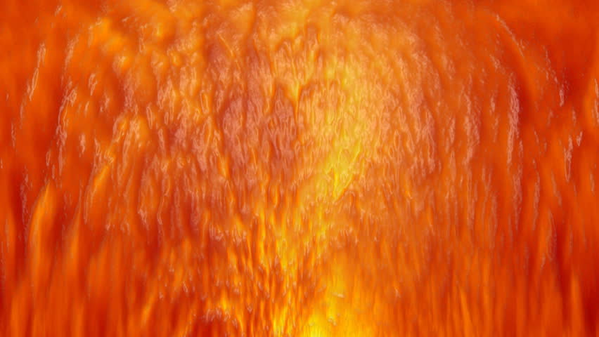 Flowing hot lava, time lapse clip