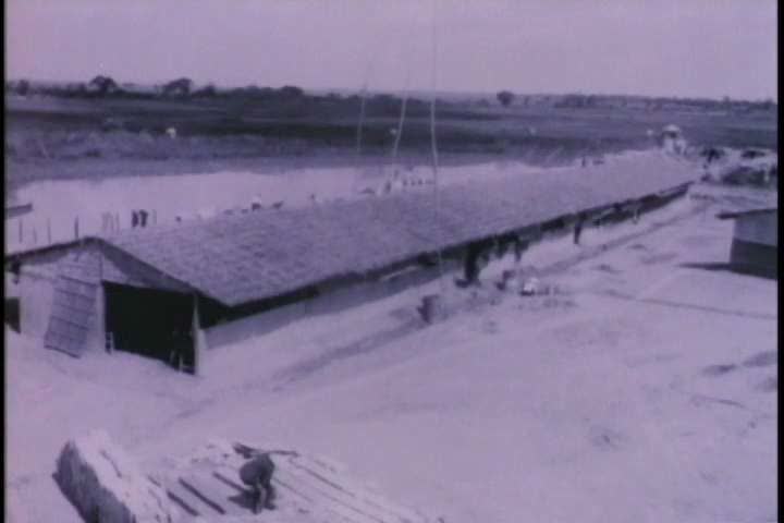 1960s - A military base is heavily fortified during the Vietnam War