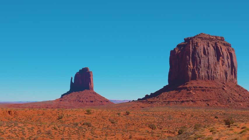 Monument Valley Panoramic View of Buttes and Desert, Arizona, USA.