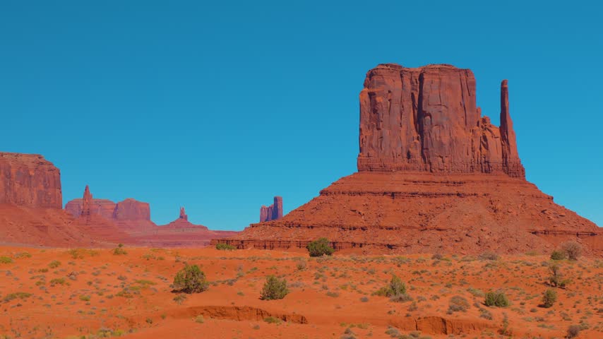 Monument Valley Panoramic View of Buttes and Desert, Arizona, USA.