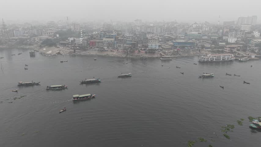 Aerial view of the Dhaka city Bangladesh