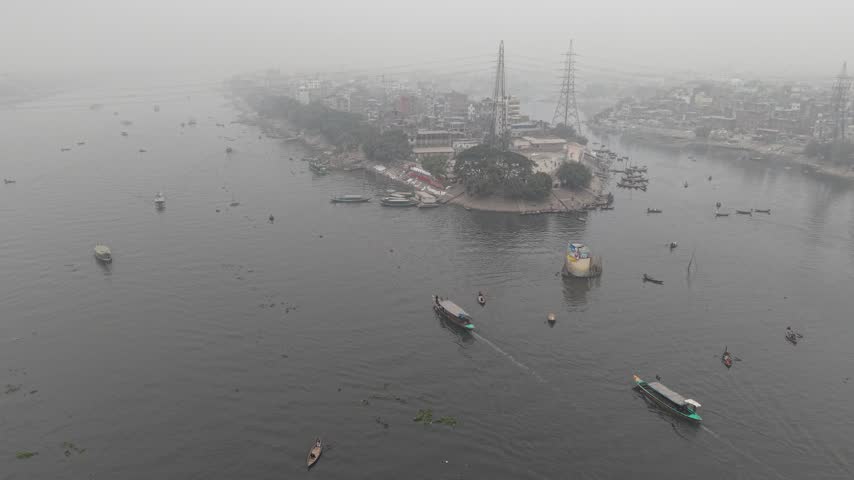 Aerial view of the Dhaka city Bangladesh