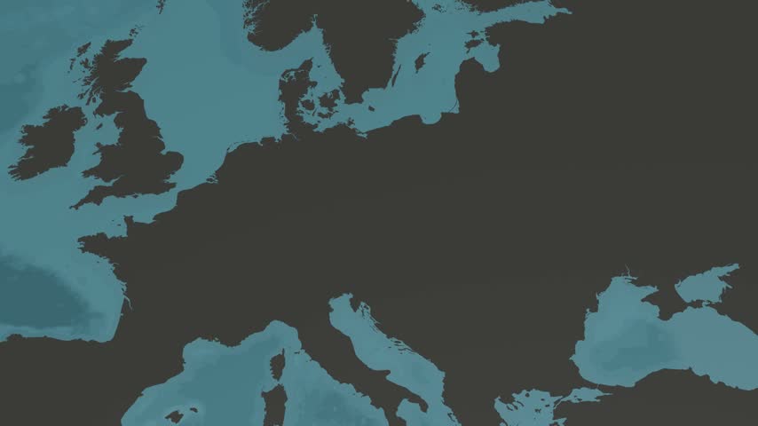 Czech Republic modern 3D digital map render showing towns, roads, and infrastructure with a orbiting camera movement.