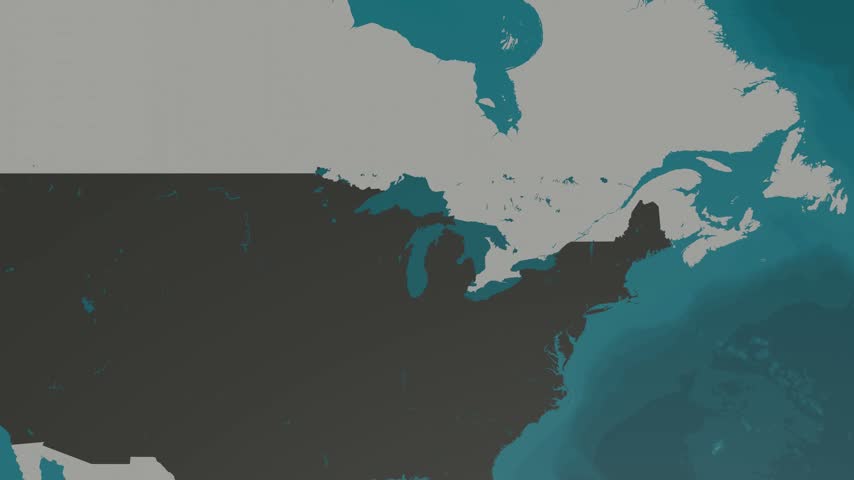 Michigan, USA modern 3D digital map render showing towns, roads, and infrastructure with a orbiting camera movement.