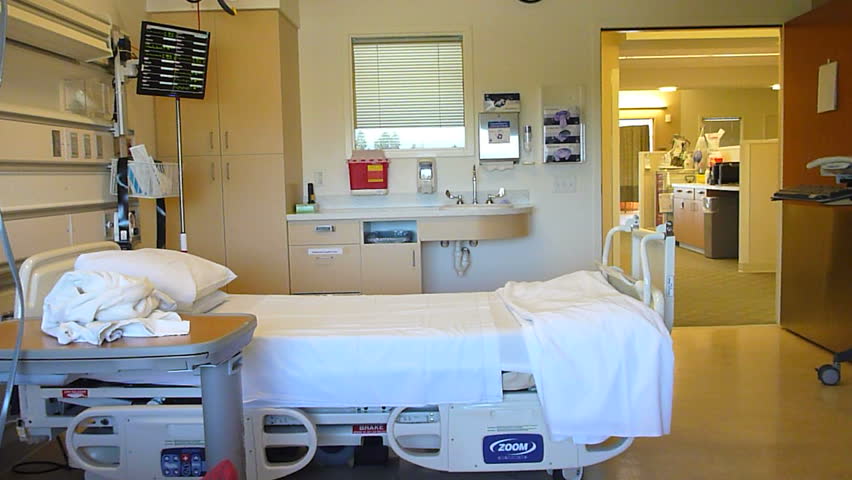 WASHINGTON HOSPITAL INTERIOR - CIRCA 2013: Empty hospital room ready for patient