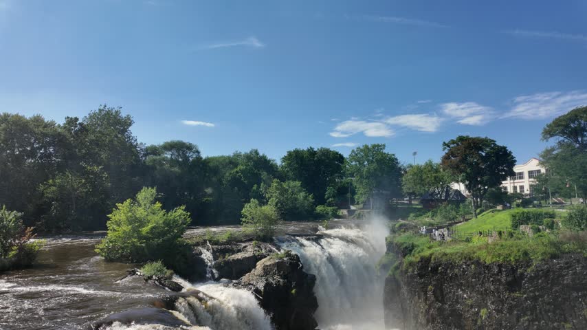 Paterson Great Falls waterfall on a sunny summer day in New Jersey