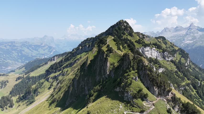 Alps hiking mountains drone Switzerland