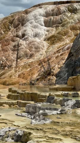 Yellowstone National Park - Mammoth Hot Springs, Devils Thumb and Palette Springs
