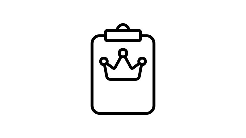 Crown on clipboard, animated icon of premium file, ready to use vector